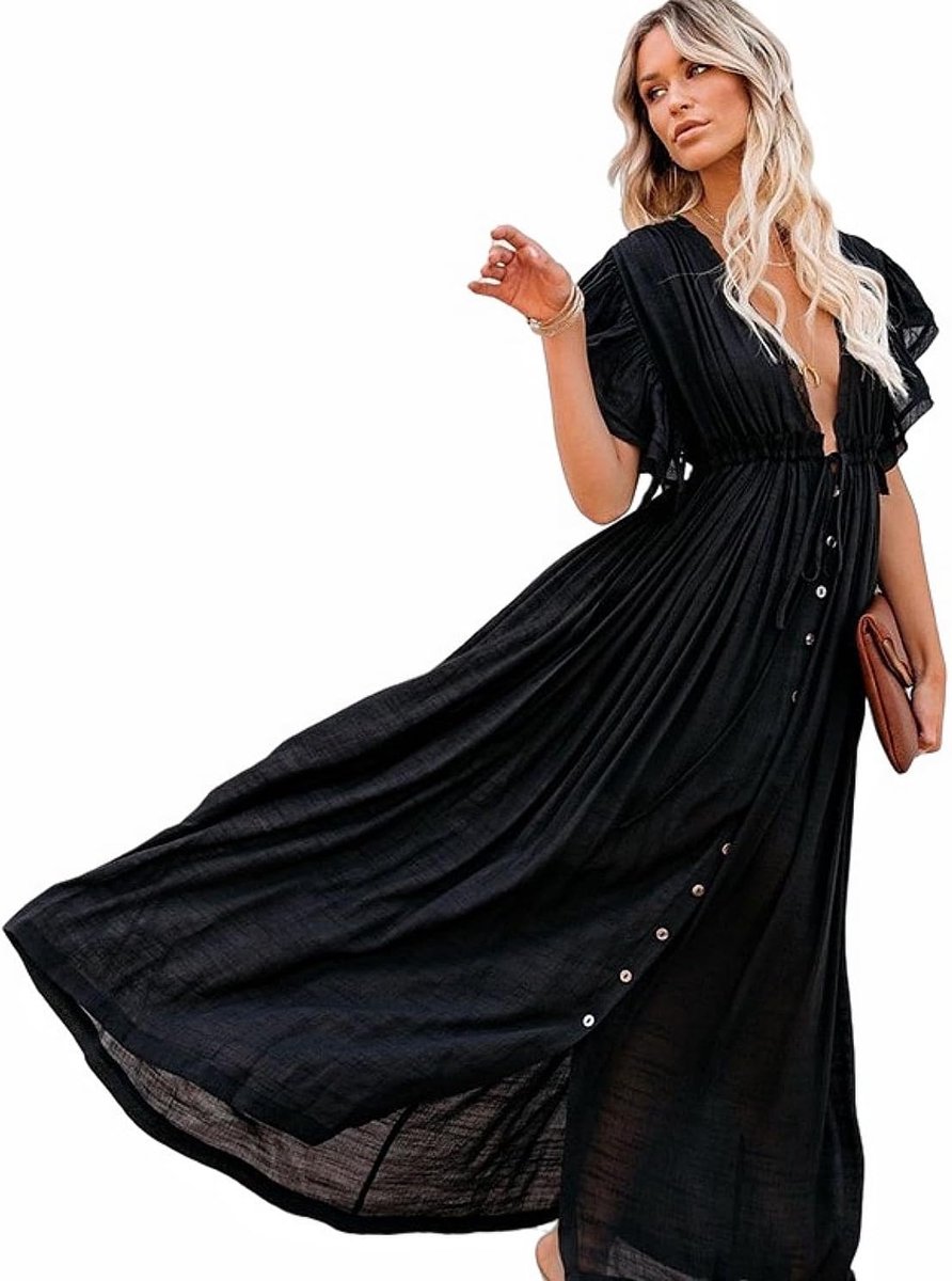 2024 Pareo Badjas voor dames, zomer, strand, los, kaftan, boho, strandbikinijurk, eenheidsmaat voor de vakantie
