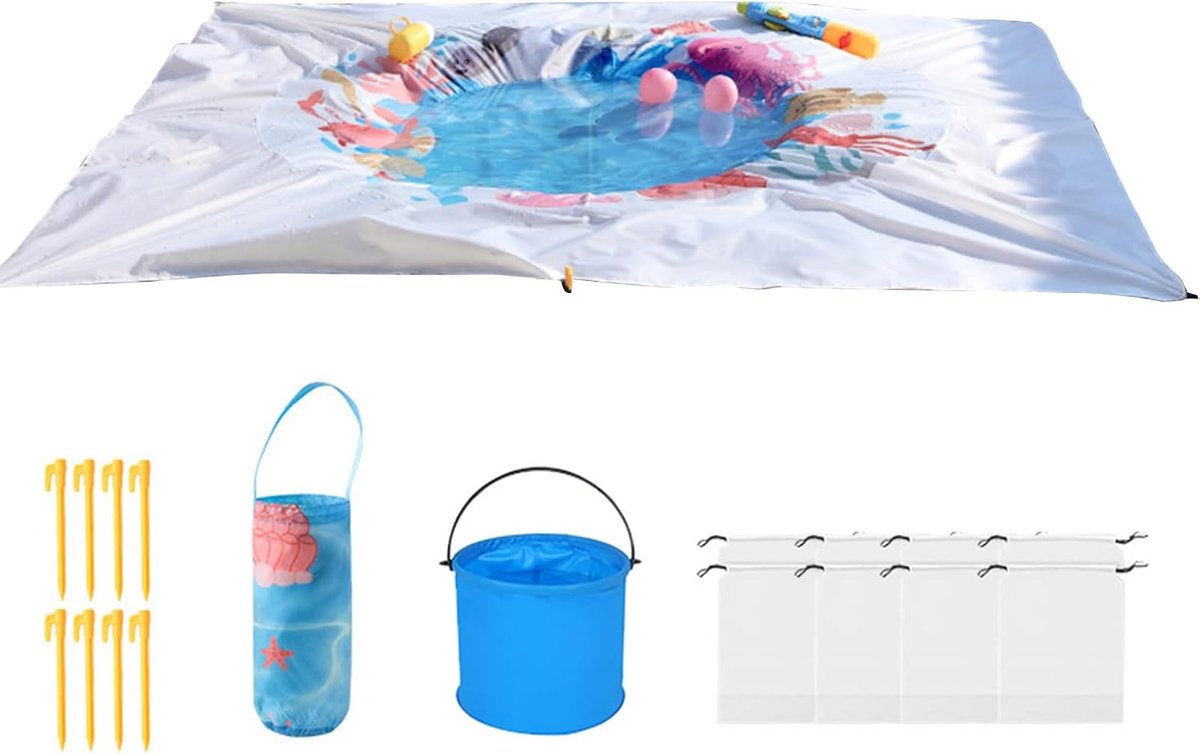 Child Panking Pool – waterdicht , compacte mat, veelzijdig potlood met bescherming tegen de zon, strandaccessoires voor buiten voor kamperen