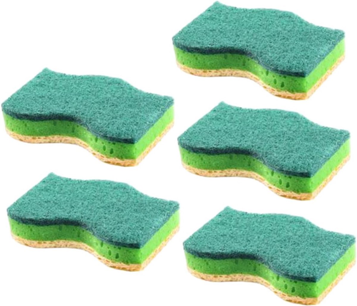 Spons Voor De Afwas Van Houtpulp Set Afwassponzen Keukenspons Schoonmaakspons Scrubzijde