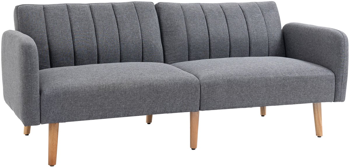 Homona Slaapbank - 2-zits - Met verstelbare rugleuning - 173 x 75 x 73 cm - Grijs