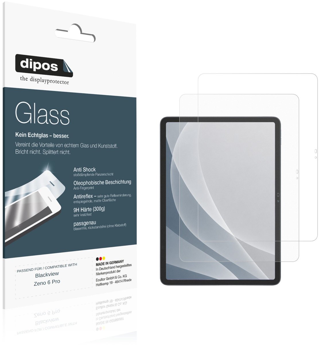 dipos – 2x Matte Pantserfolie geschikt voor Blackview Zeno 6 Pro | 9H Screenprotector