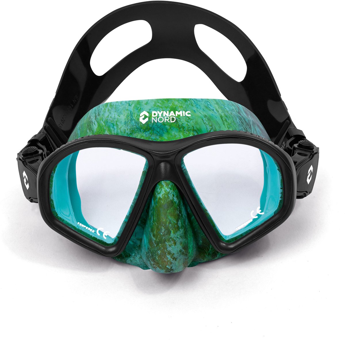 Duikmasker met lage volume, camouflage groen