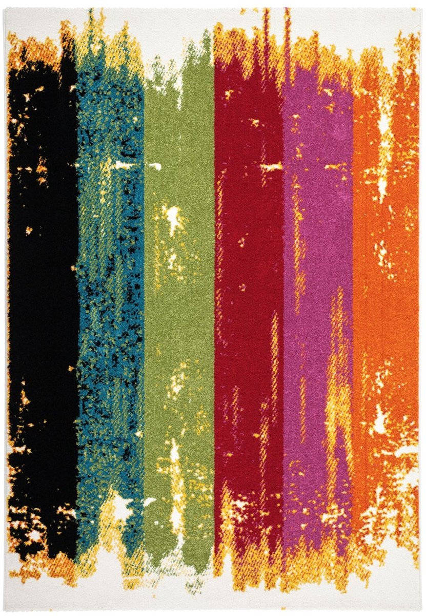 Dutch XXL Hoogpolig Vloerkleed | Tapijt | Guayama | Strepen | Multikleur | 80x150 cm
