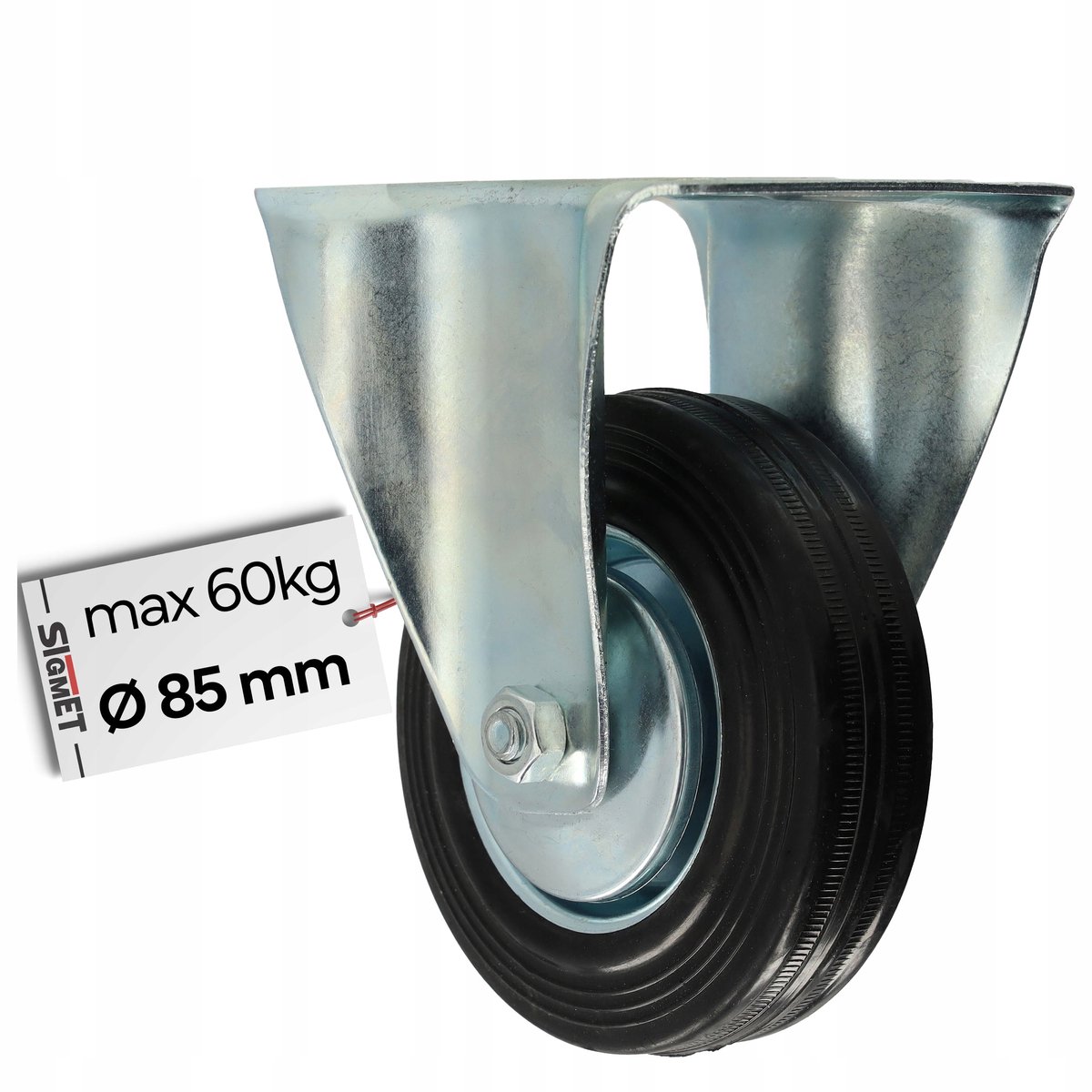 Vast Wiel 85mm Rubber Rollerlager 60kg voor Kisten, Karren, Rekken