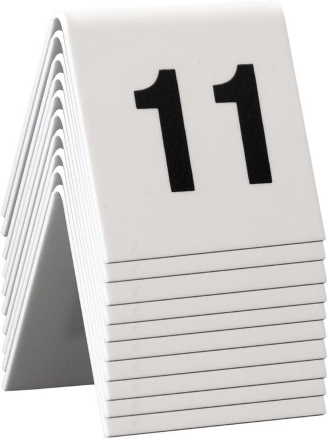 Set tafelnummers 21-30 - wit - Stapelbare en wasbare tafelborden - voor horeca