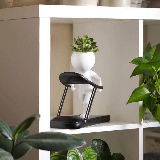 Pot in hars - 12 cm Gewichtheffen menselijke planten, gebeeldhouwde — afbeelding 3