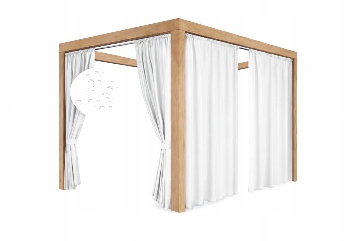 Waterdicht Tuindoek Gordijn Wit 155x220cm - Balkon & Terras