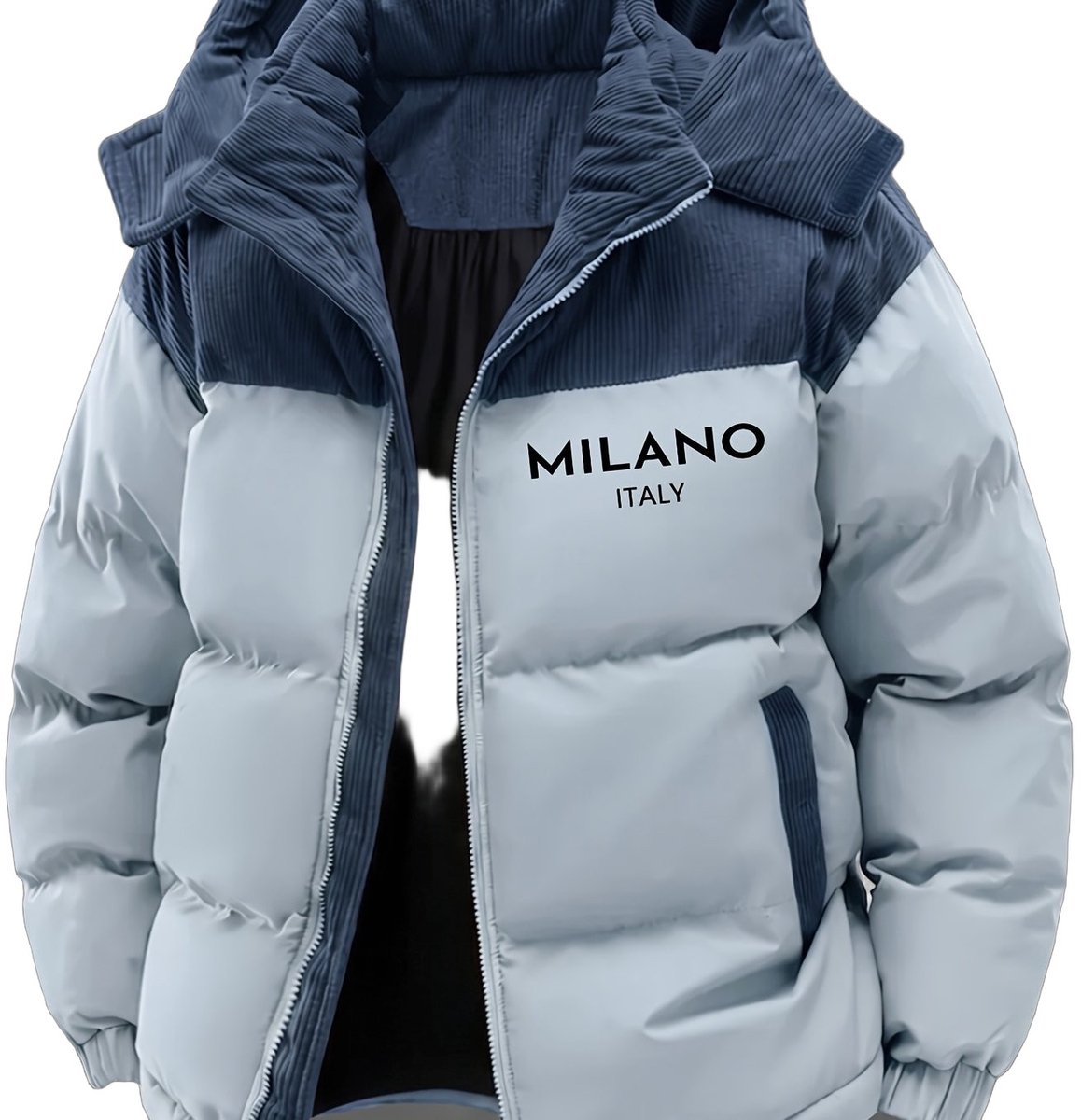 Currero Winterjas Parka Heren Lange Jas Mannen Wintermantel Overjas Gewatteerd Waterdicht Winter Stijlvol Mantel Volwassen Lichtblauw
