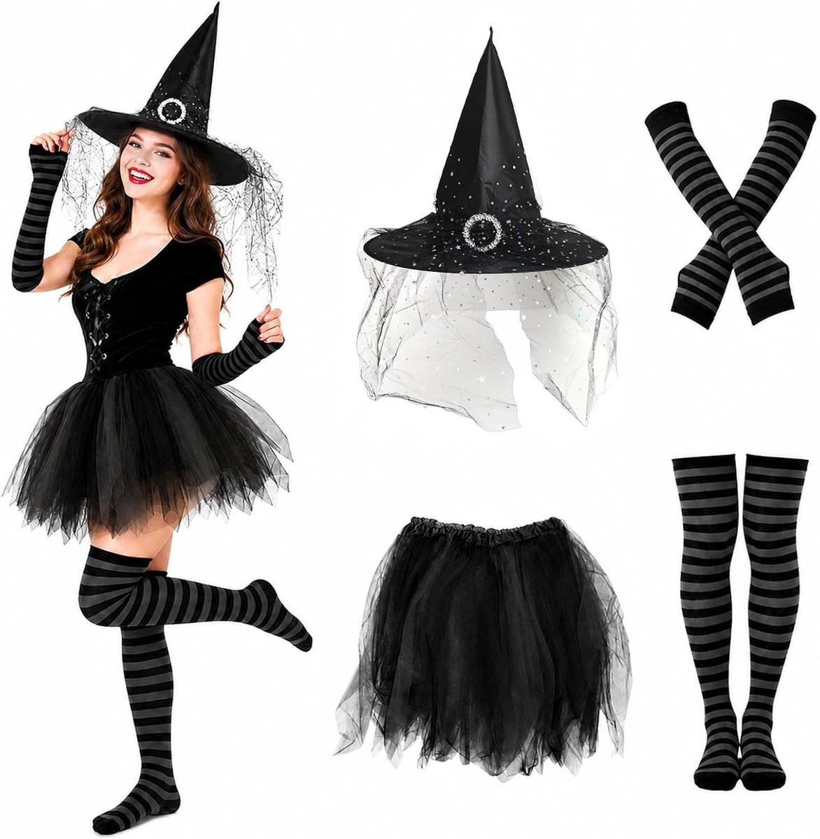 Heksen kostuum voor vrouwen - Perfect voor Halloween, themafeesten en verkleedpartijen