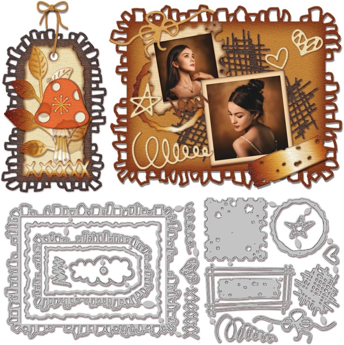 Onregelmatige Label Frame Snijmallen Voor Kaarten Maken Metalen Die Cuts Bladwijzer Frame Snijden Dies Sjablonen Voor Scrapbooking Journal Embossing Papier Craft Decor