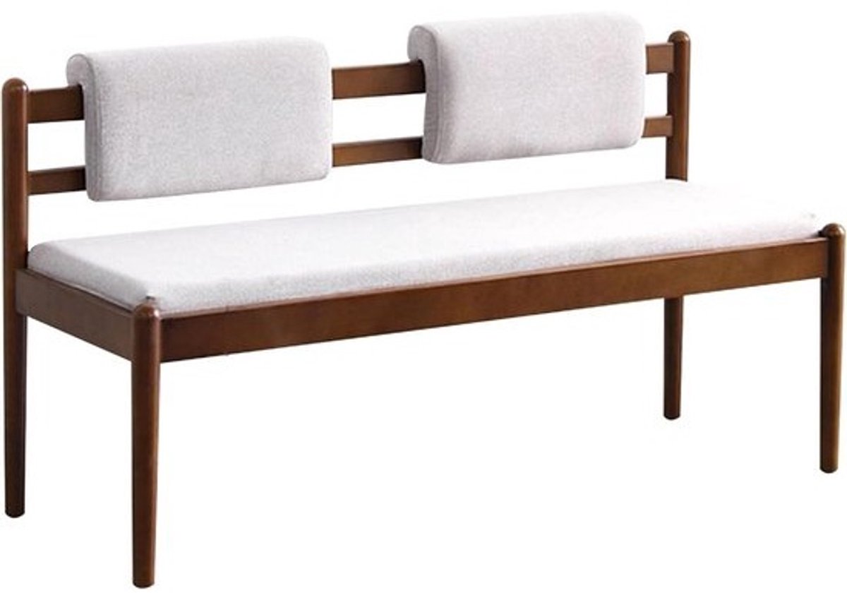 Gestoffeerde Eetkamerbank - Rustieke Houten Bank - Comfortabel Zitten - Ondersteunende Rugleuning - 105 cm - Bruin
