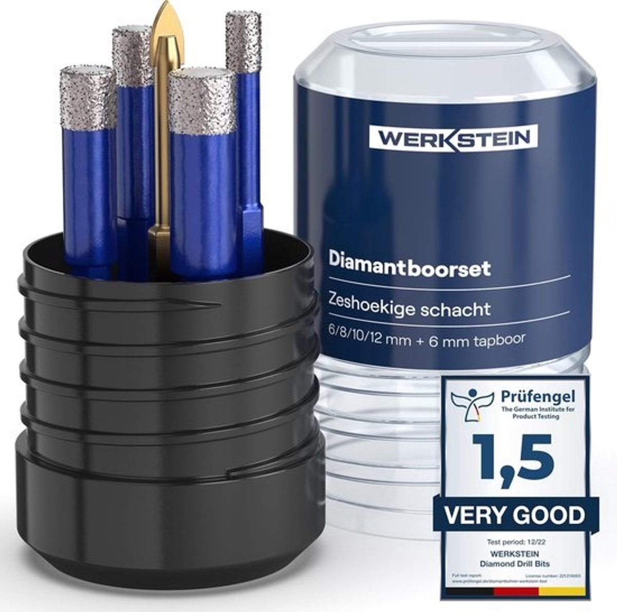 SnelShoppen - Diamant Boor Set voor Tegels en Porselein - 6, 8, 10, 12 mm - Duurzaam en Efficiënt - Geschikt voor Glas, Keramiek, Graniet en Marmer