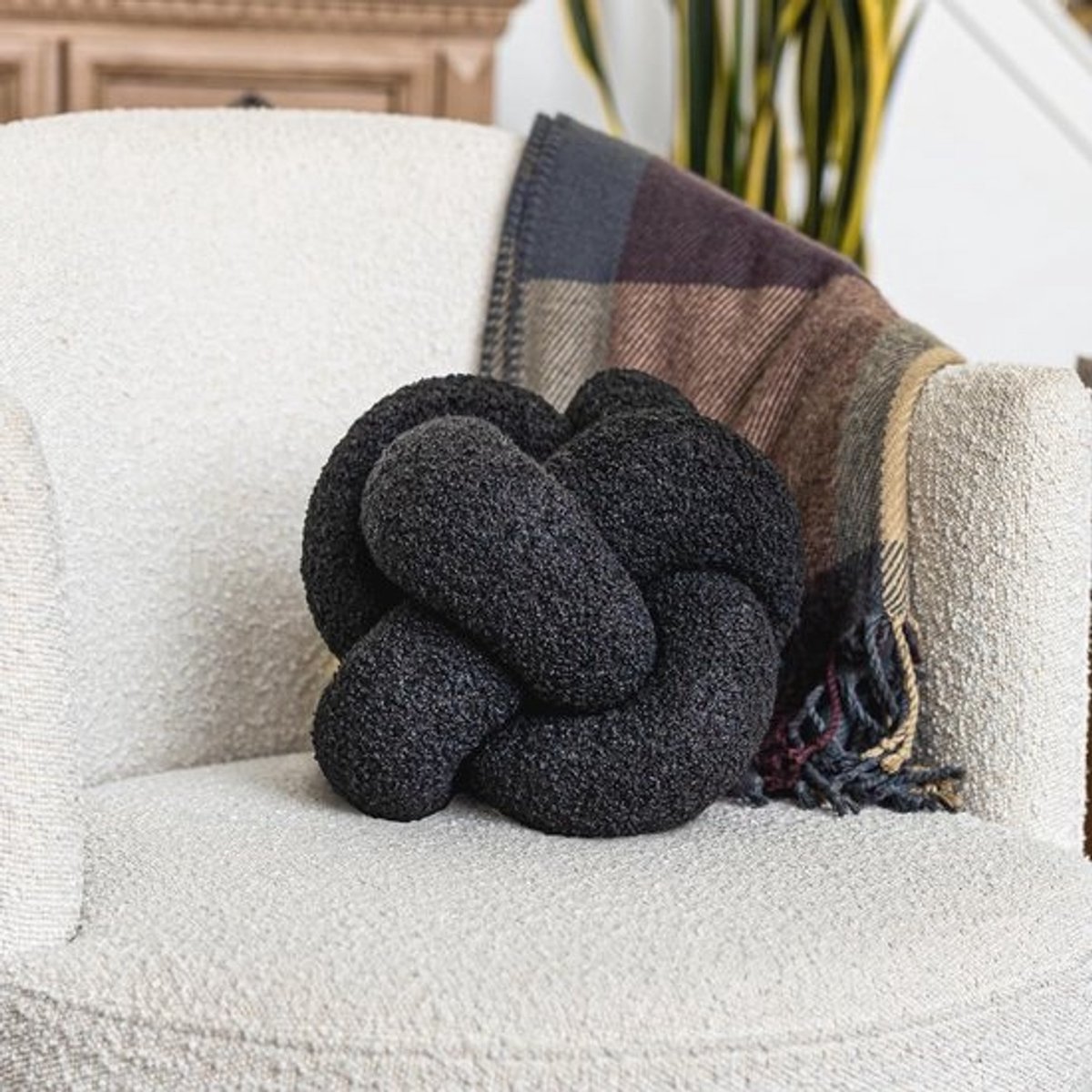Boucle Knot Sierkussen - Charcoal 30.5 cm