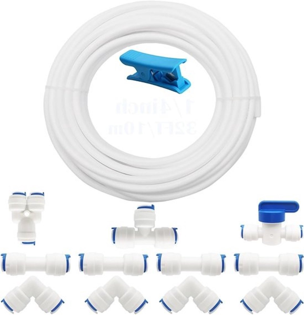 Universele Aansluitset Voor Waterfilter - 10 Meter 1/4 Inch Koelkastslang Met Slangsnijder