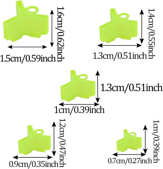 100 Stuks Vissen Haak Beschermers, Treble Haak Covers voor Bescherming en Organisatie van Visspullen (Groen) — afbeelding 3