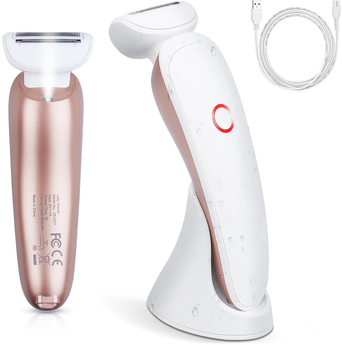 Ladyshave 3-in-1 – Oplaadbaar en IPX7 Waterdicht – Met LED Licht – Voor Lichaam en Bikinilijn