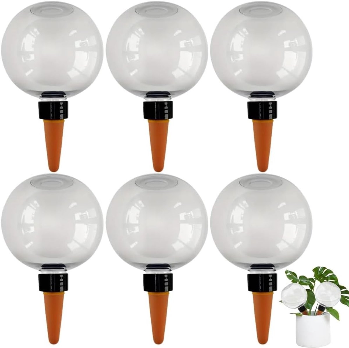 Automatische Plantenbewatering met Irrigatieballen, 500ml, Zelfwatergevende Dispenser voor Binnen- en Buitenplanten, 6 Stuks voor Balkon en Tuin