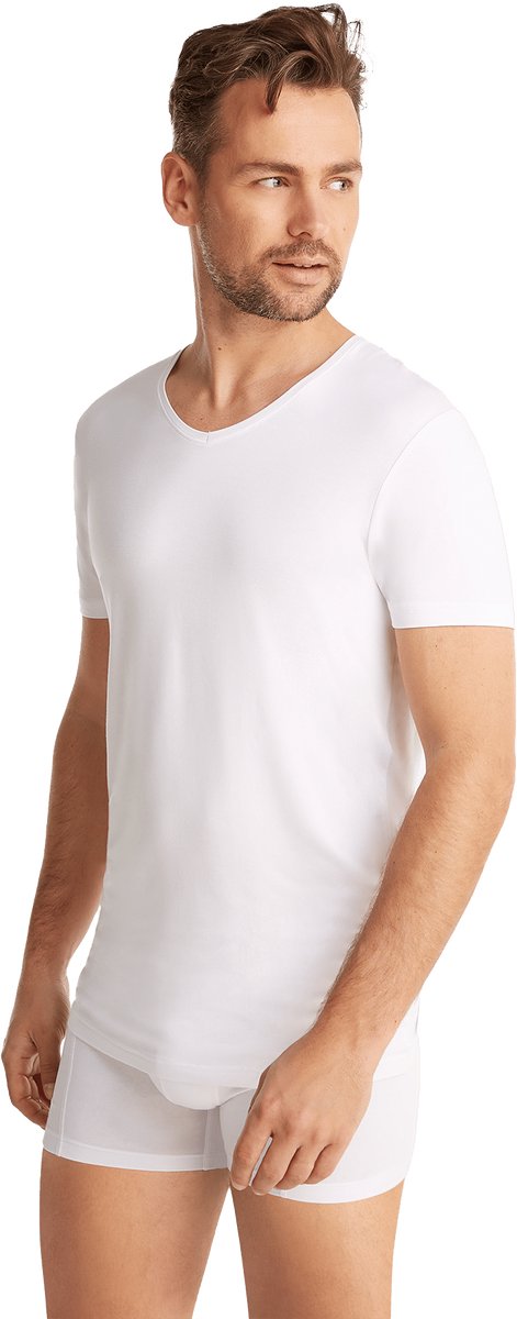 Ten Cate Basics t-shirt v-hals wit voor Heren | Maat L