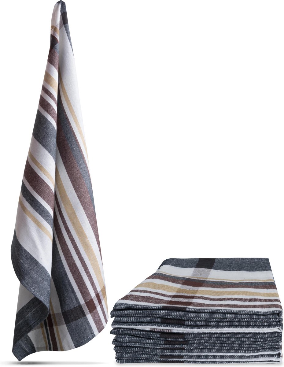 10 theedoeken „Toffee Stripe“