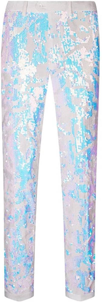 bloemenpatroon, glanzende pailletten, fluwelen broek