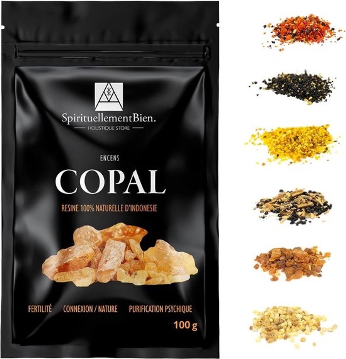 100% Natuurlijke Copal Wierookhars voor Zuivering en Spirituele Verhoging (100g)