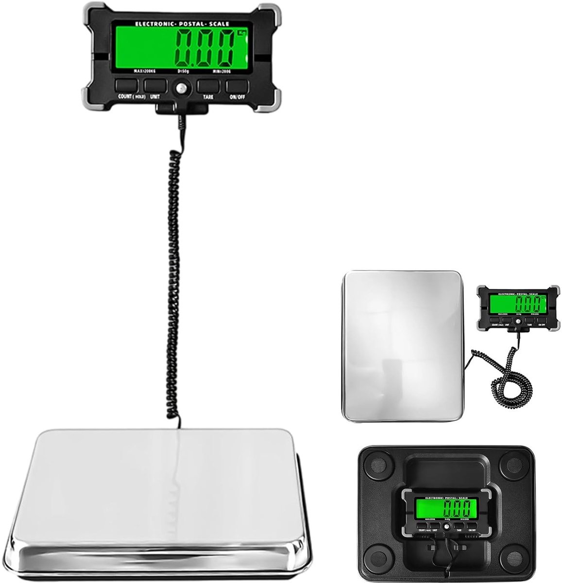 Nauwkeurige digitale weegschaal tot 200 kg met hold/tare functie, LCD-display, ideaal voor pakketten, bagage en poststukken
