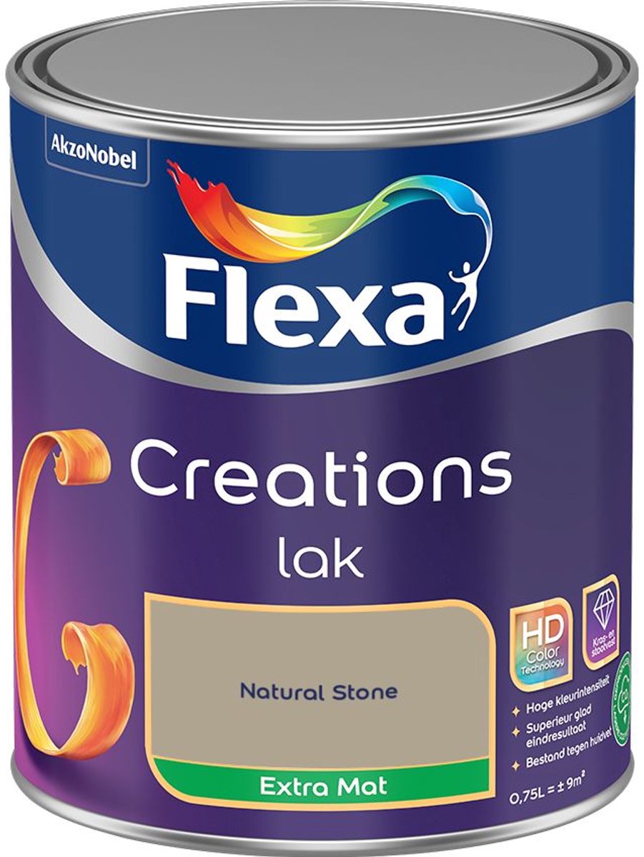 Flexa - Creations Lak Extra Mat - Natural Stone - 750 Ml - Kleur Van Het Jaar 2027