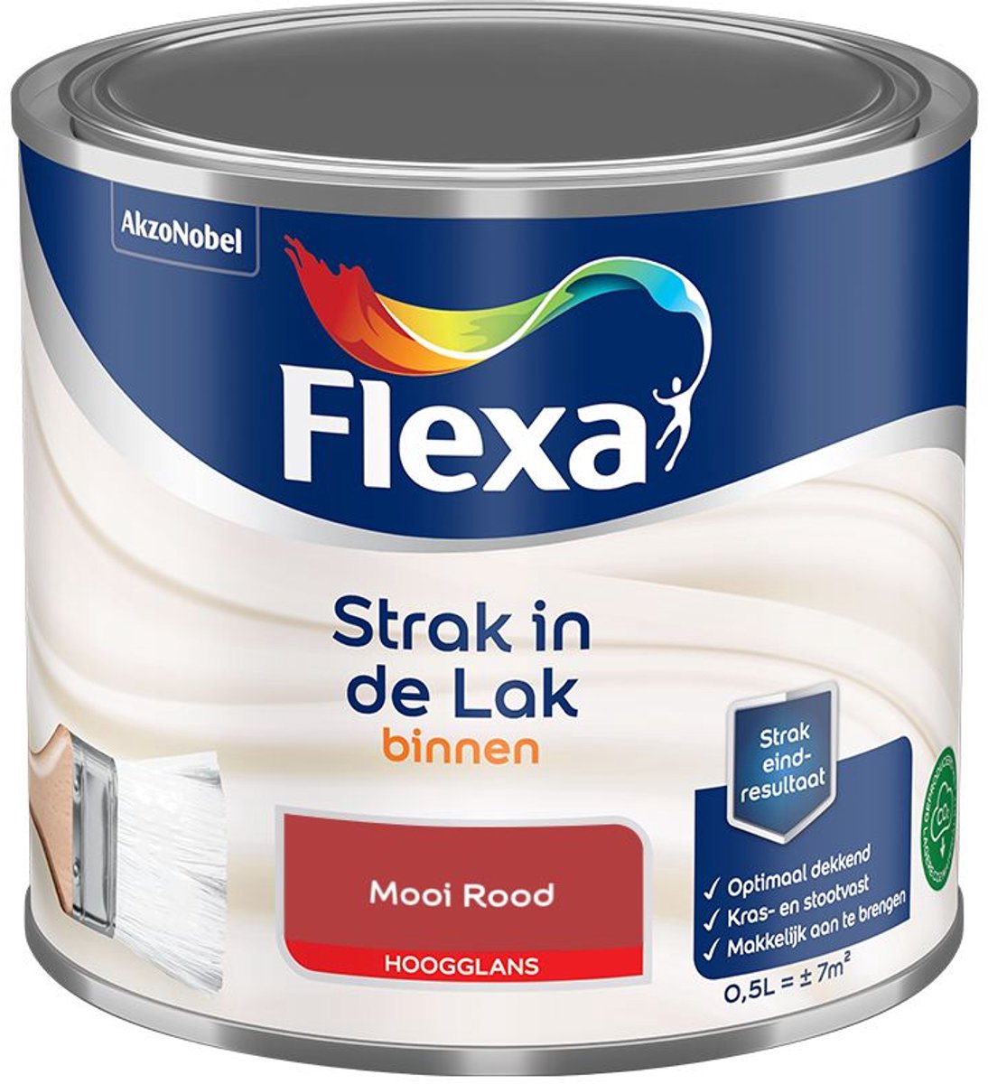 Flexa - Strak In De Lak Binnenlak Hoogglans - Mooi Rood - Mengverf - 500 Ml