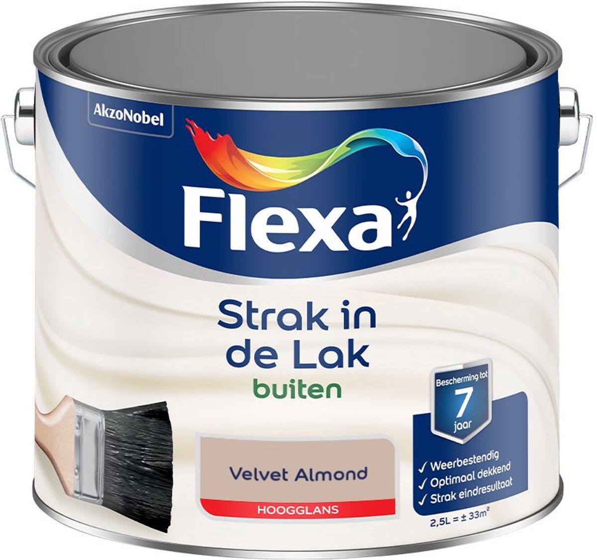 Flexa - Strak In De Lak Buitenlak Hoogglans - Velvet Almond - 2,5 L - Kleur Van Het Jaar 2027