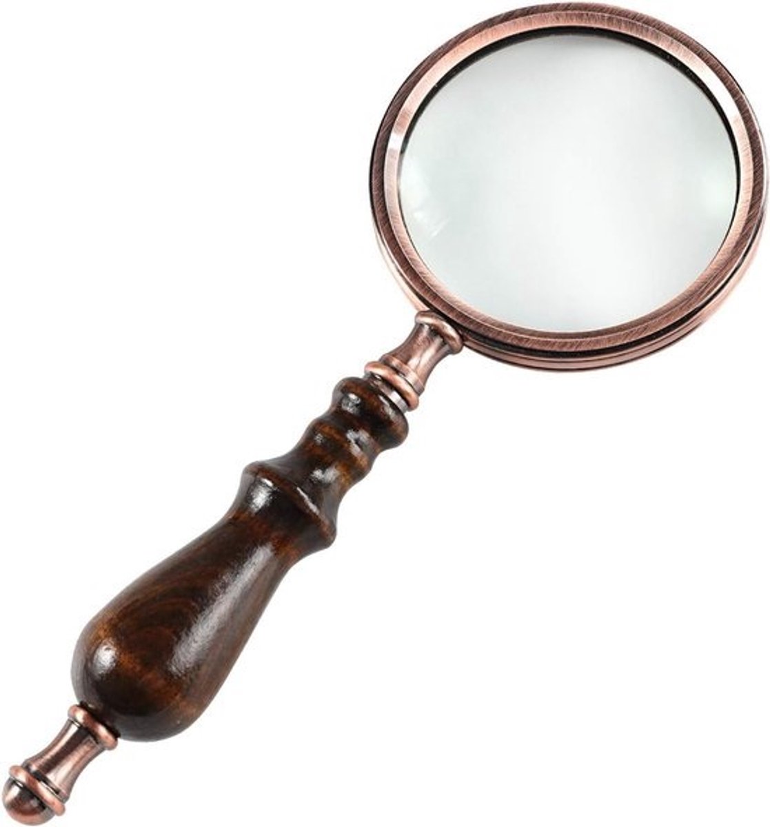 Handheld Vergrootglas 10x Antiek Koper Houten Handvat Echt Glas - Beste Leesvergrootglas voor Ouderen Maculaire Degeneratie