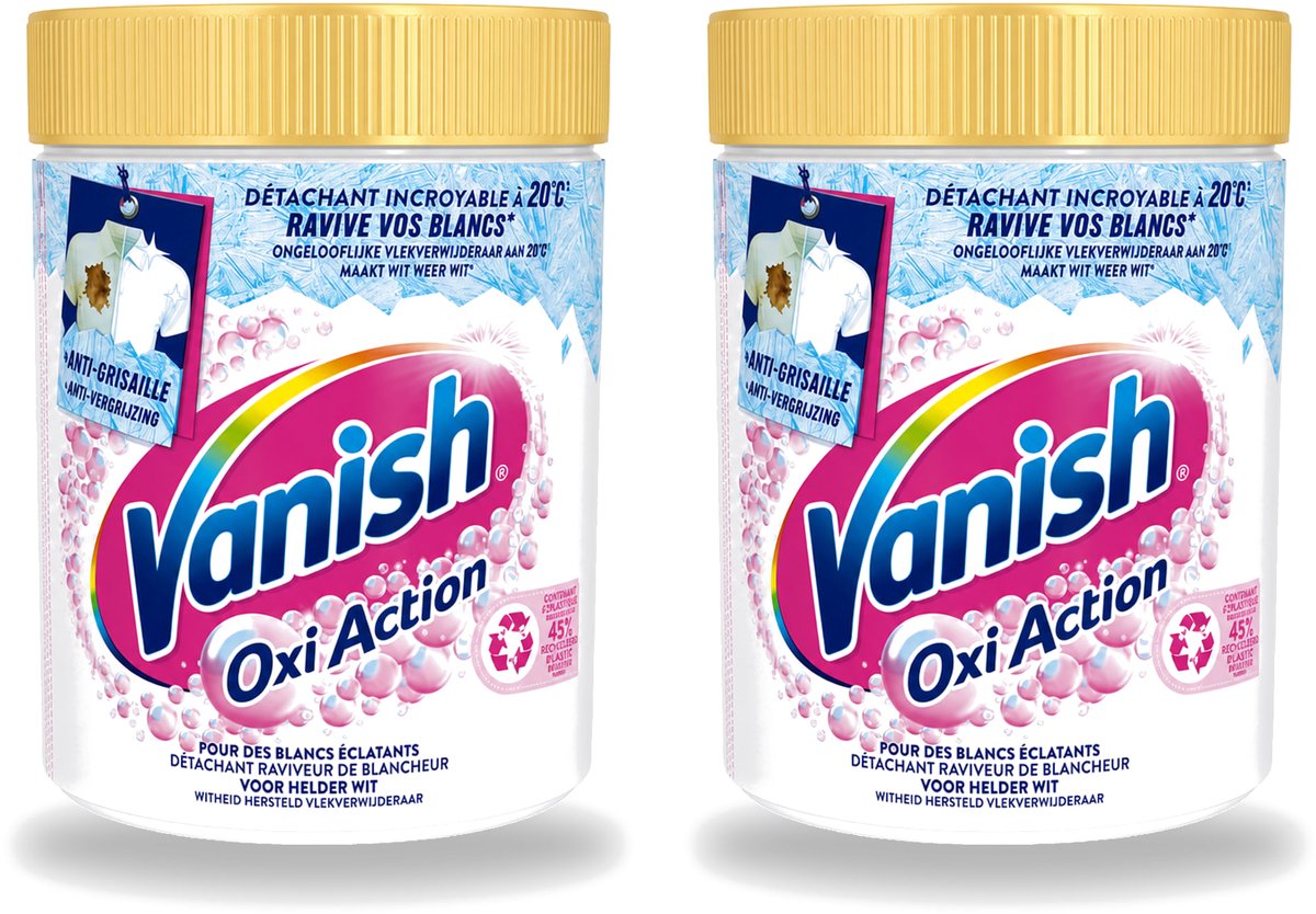 2 x Vanish – Wasbooster Poeder – Oxi Action Whitening Witte Was – 940 g - Voordeelverpakking - 2 stuks