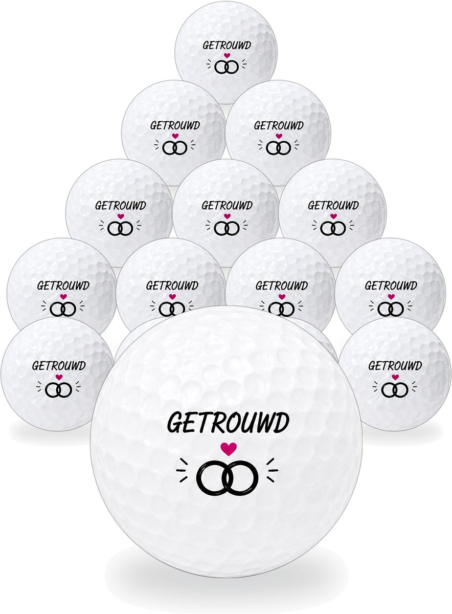 Golfballen Getrouwd - Huwelijk Golf Cadeau - 15 stuks - Wilson - Golfbal met Opdruk