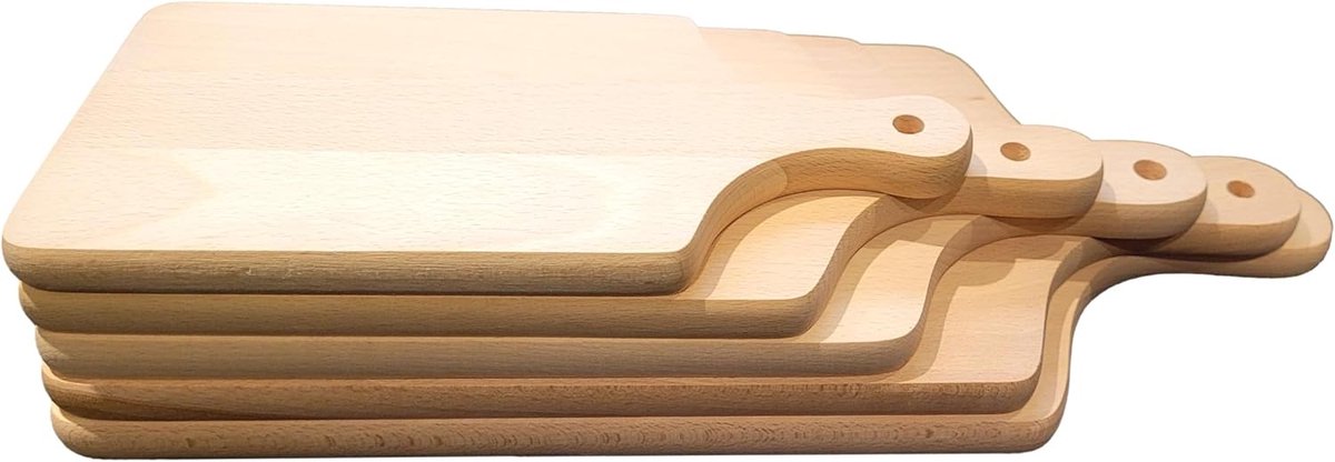 World - Set van 5 traditionele beukenhouten snij-/hakplanken - 5 maten