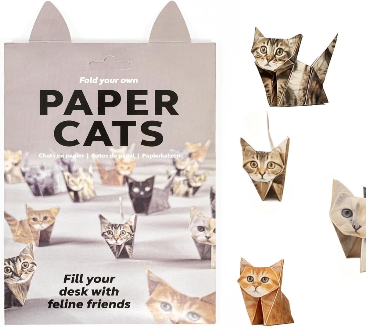 Creatief Origami Kit met 50 Vellen en 3D Kat Modellen: Unieke Papercraft Decoratie, DIY Cadeau en Tafelversiering voor Kattenliefhebbers
