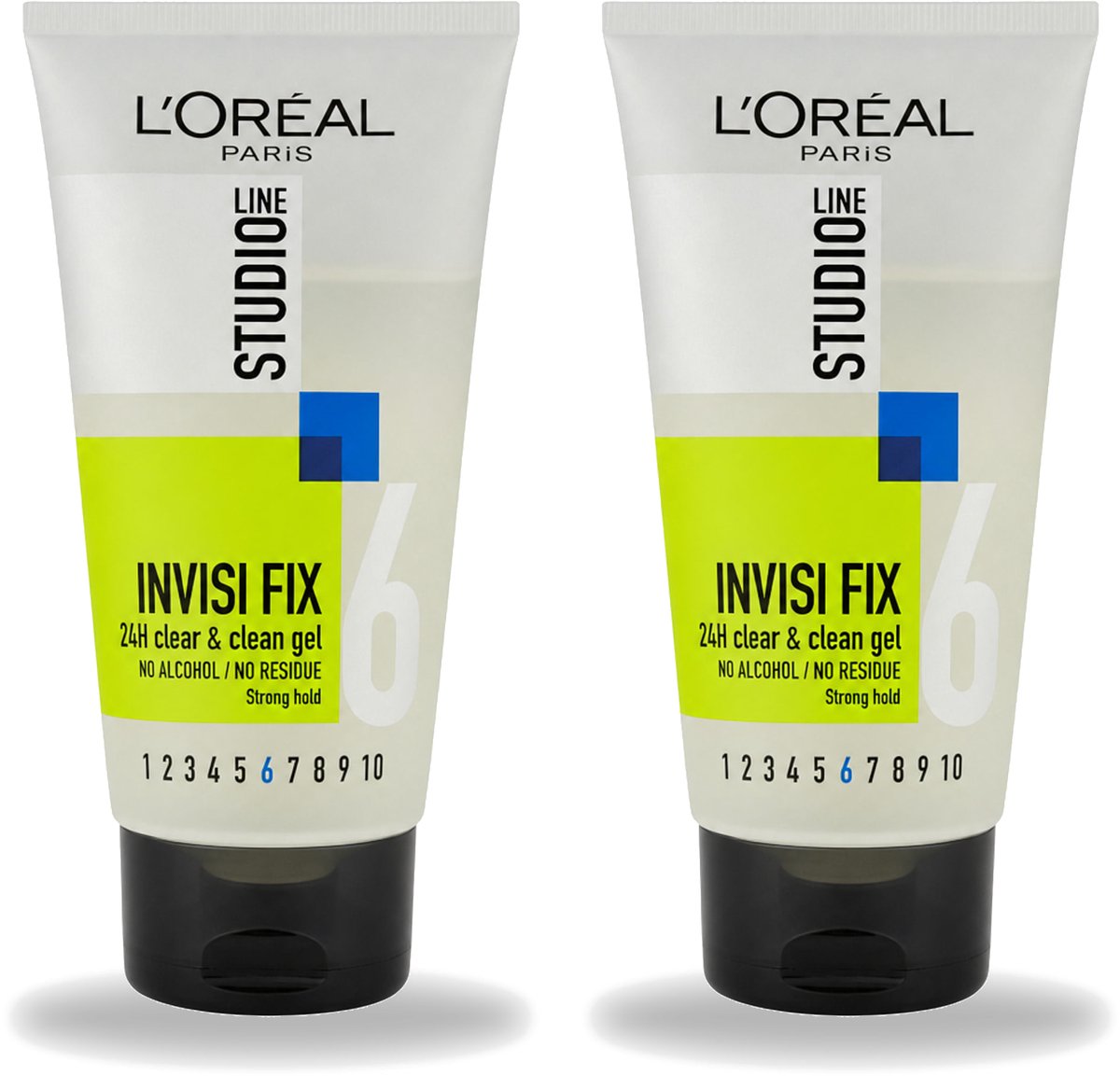 2 x L'Oréal Paris - Gel - Studio Line - Invisi Fix 24H Clear & Clean Gel - Strong - 150 ml - Voordeelverpakking - 2 stuks
