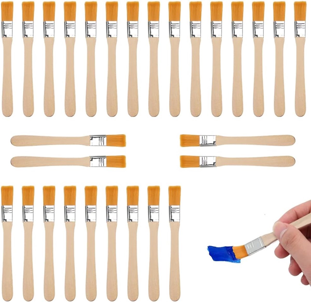 30 stuks penseel set nylon acryl penselen toetsenbord reinigingsborstel chip verf borstels met houten handvat voor kunst schilderen tekenen schoonmaken stof borstelen lijm en thuis DIY