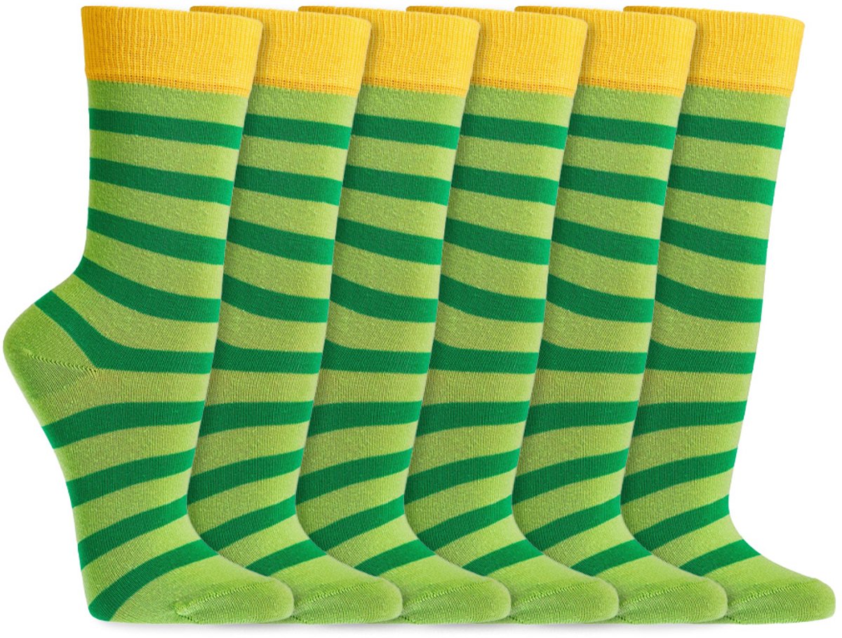 Biologische Kindersokken | Vrij Van Schadelijke Stoffen | Merk: Socks4fun | Maat: 19 T/M 38 | Kleur: Groen | 6 Paar