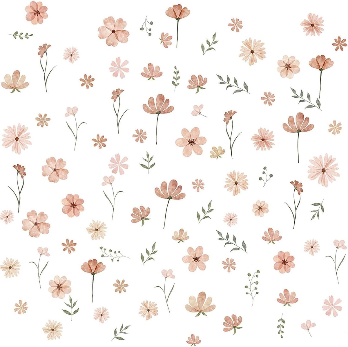 Muurstickers keuken - Geel en Groen - 30 x 20 cm - PVC Boho Bloemen Muurdecor - Voor Woonkamer en Speelkamer