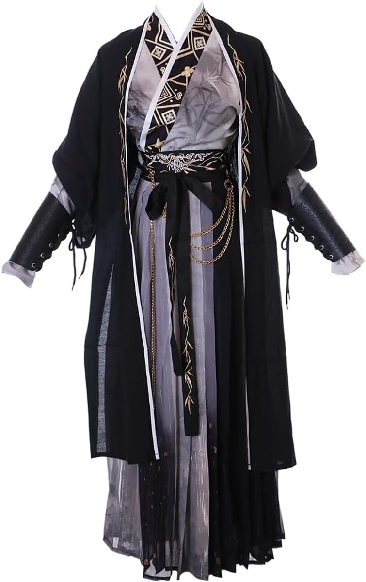 Han-015 Wuxia Kungfu Hanfu Traditionele 6-delige Chinese kleding, cosplay-kostuum, geborduurd