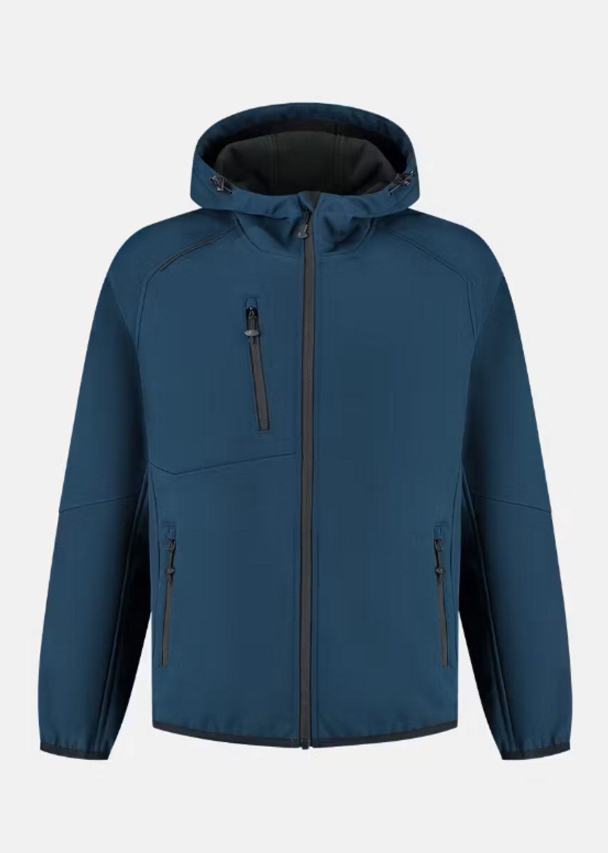 Faze.One Encore Hooded Softshell Jas - Donkerblauw - Maat 3XL | Fleece Gevoerd | Heren
