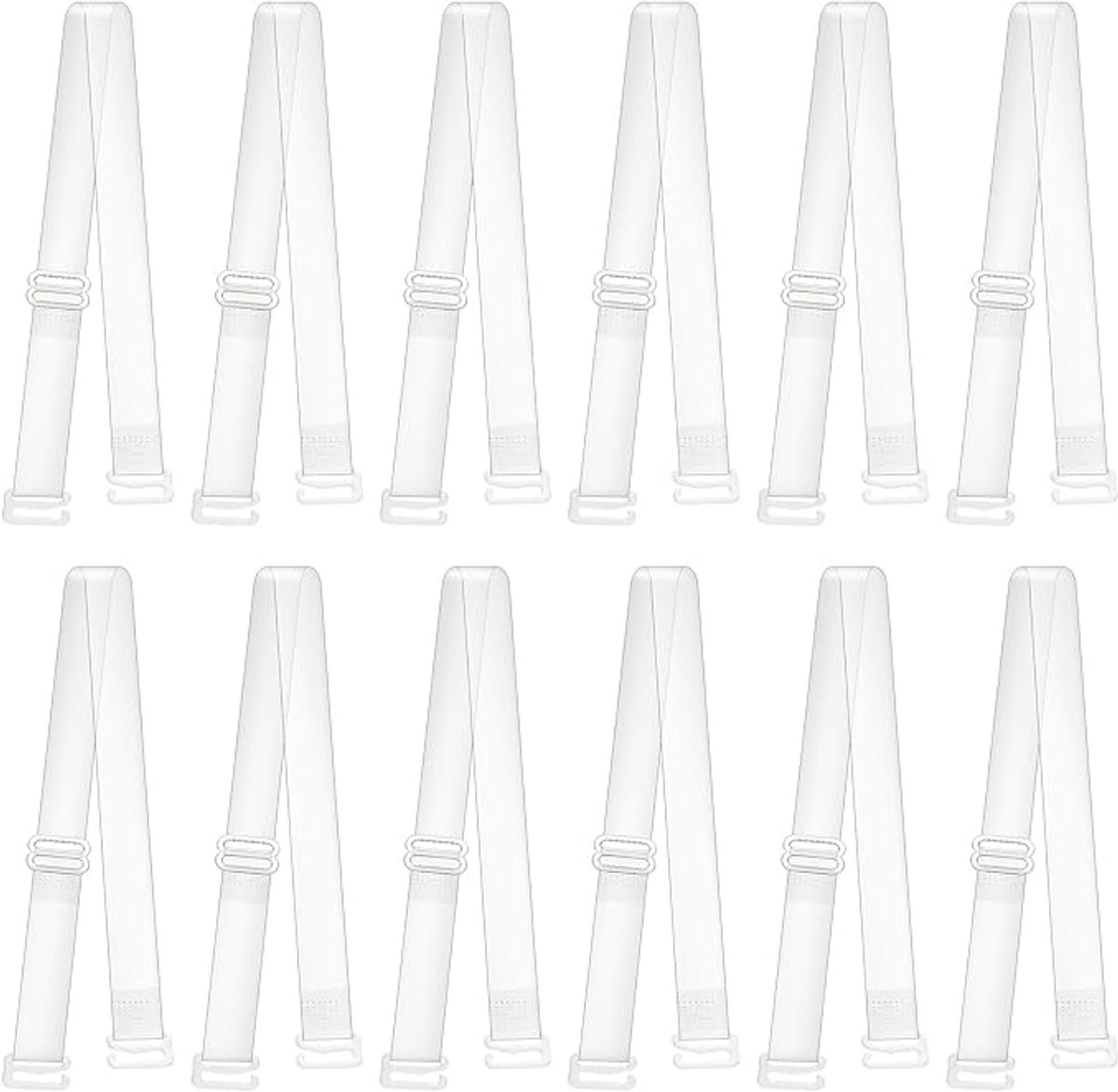 6 paar doorzichtige beha-bandjes voor dames, verstelbare transparante bandjes voor beha, antislip transparante schouderriem voor strapless bh's, 1.8cm