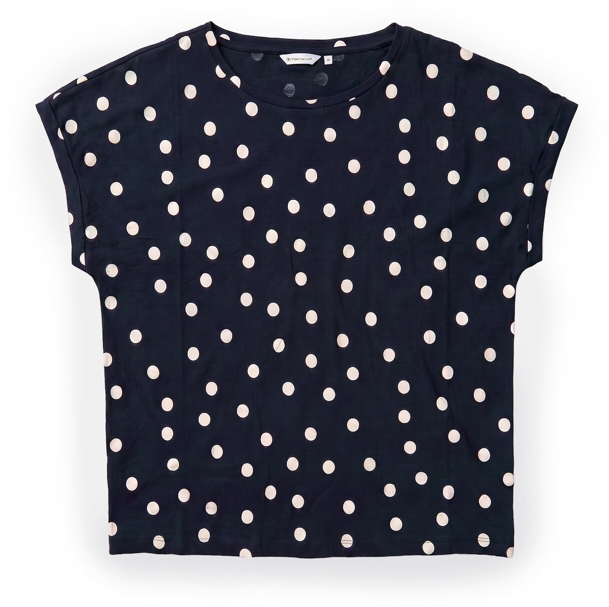 Tom Tailor - T-Shirt mit Allover-Print - Maat XS - navy big dot design