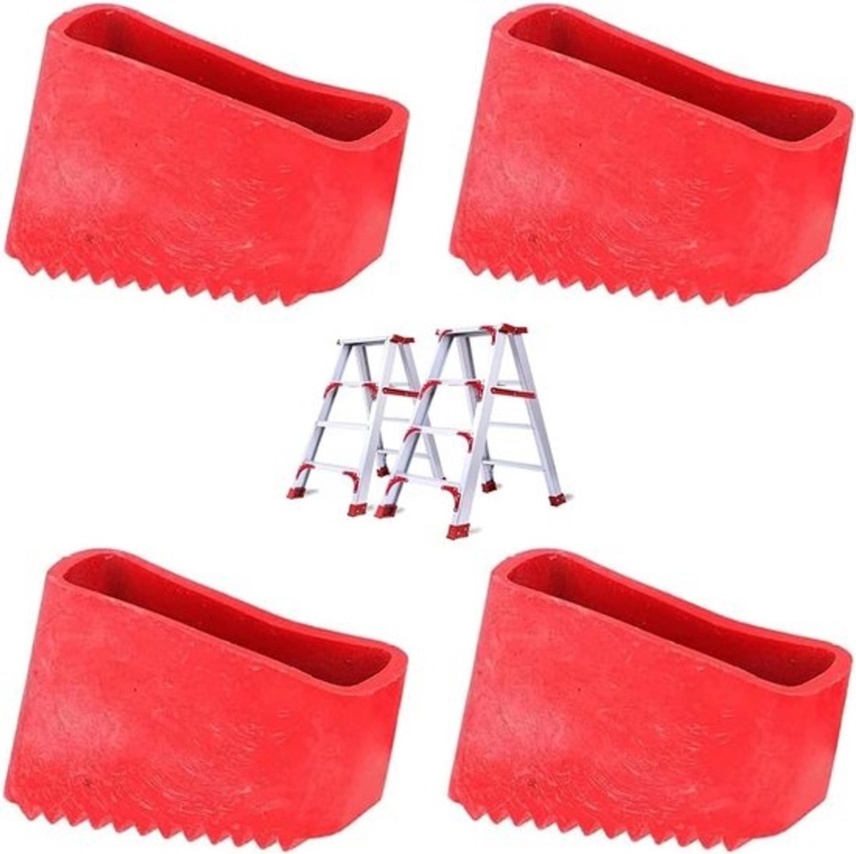 Vervangende Ladderkappen - Laddervoeten Beschermkappen - Veilig Werken - Antislip Rubber - 4 stuks - Zwart