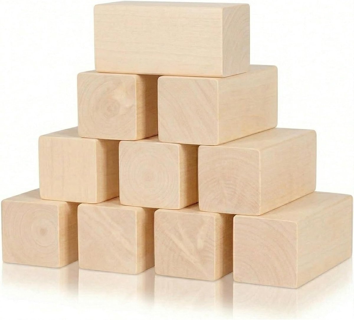 Set van 10 Snijblokken van Limoenhout 5 x 5 cm voor Creatieve Ambachten en DIY Projecten