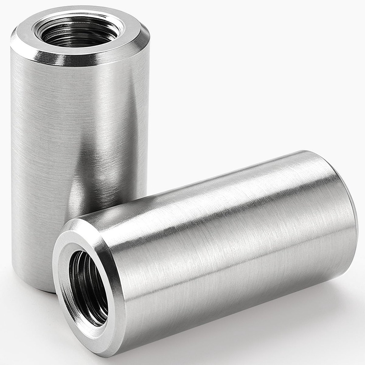 2 Stuks M12x40x20 mm Ronde Verbindingsmoeren, 304 Roestvrijstalen Koppelmoeren, Ronde Schroefdraadhulzen, Lange Ronde Moeren met Binnendraad, voor Thuis, Kantoor, Werkplaats, Industrie