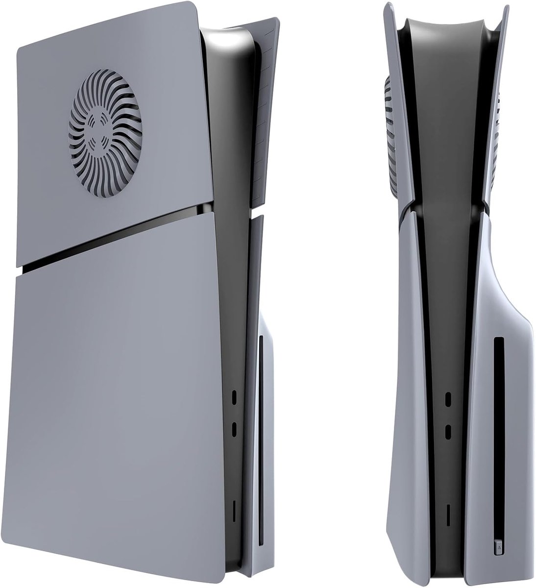 Afdekplaten Vervangend Faceplates voor PS5 Slim Console Disc Edition, Zijplaten met Koelopeningen Aangepaste Schelp ABS Behuizing Anti-kras Schokbestendig Accessoires, Grijs