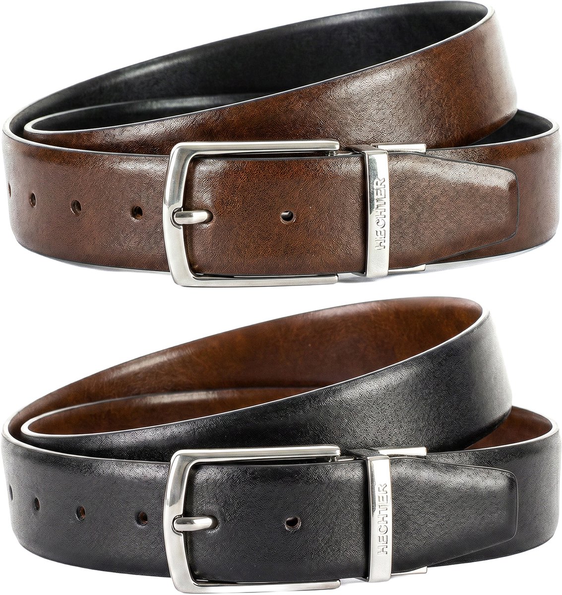 HECHTER leren heren riem - zwart
