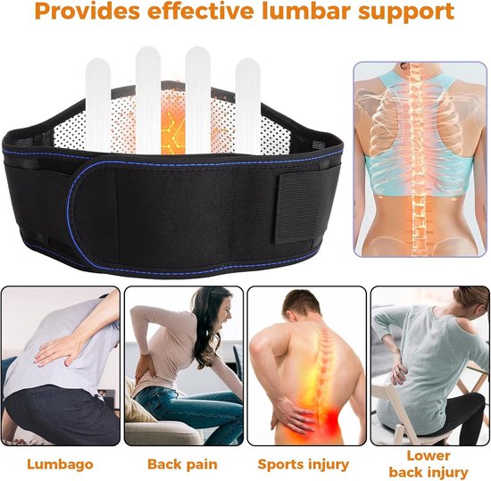 Verwarmde Ondersteuning voor de Rug met Magnetische Therapie, Verstelbare Lumbale Gurt voor Rugpijn, Comfort en Bescherming voor Dagelijks Gebruik — afbeelding 5