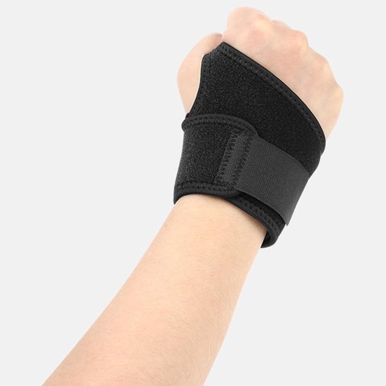 Verstelbare en ademende polsbandage voor sport, fitness en werk - Zachte zwarte polssteun — afbeelding 4