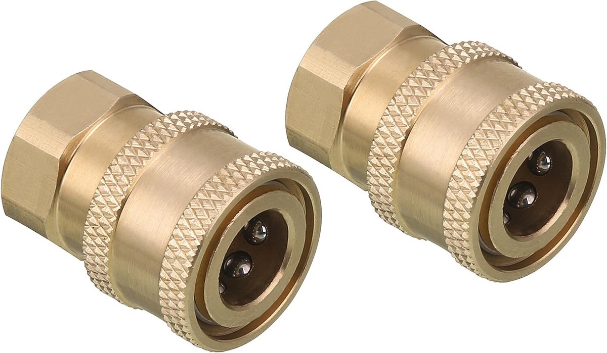 Hogedruk Koppelingen - Snelkoppelingen Reiniger - Snel Wisselen - Massief Messing - 1/4 NPT - Messing